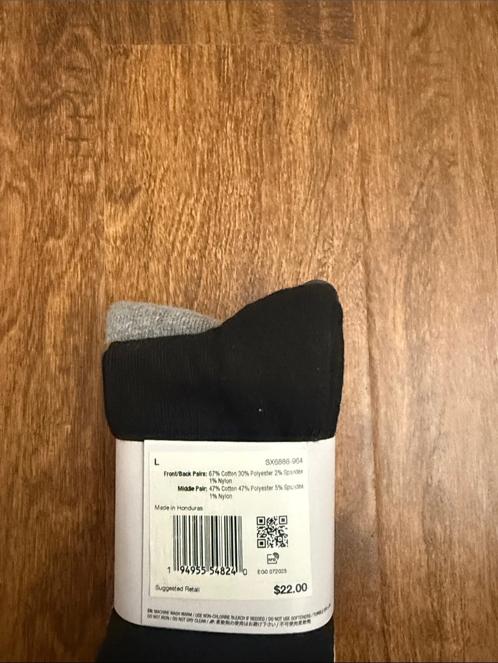 Nike White Grey Black Crew Athletic Socks
